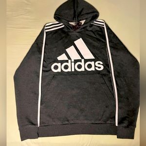 ADIDAS ESSENTIALS FRENCH TERRY BIG LOGO DARK GREY HOODIE